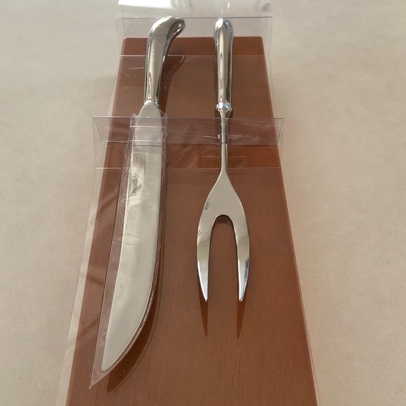 Gourmet Buffet™ Stainless Steel Carving Set and Wooden Storage Chest - Picture 3 of 9